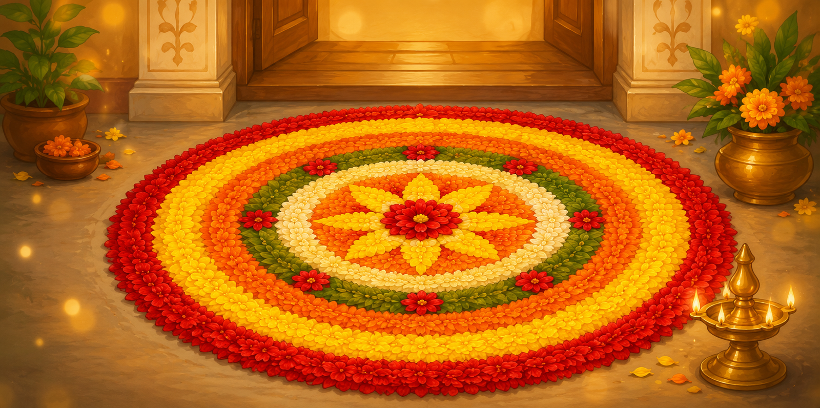 Make Your Own Pookalam – A Flower Carpet Craft